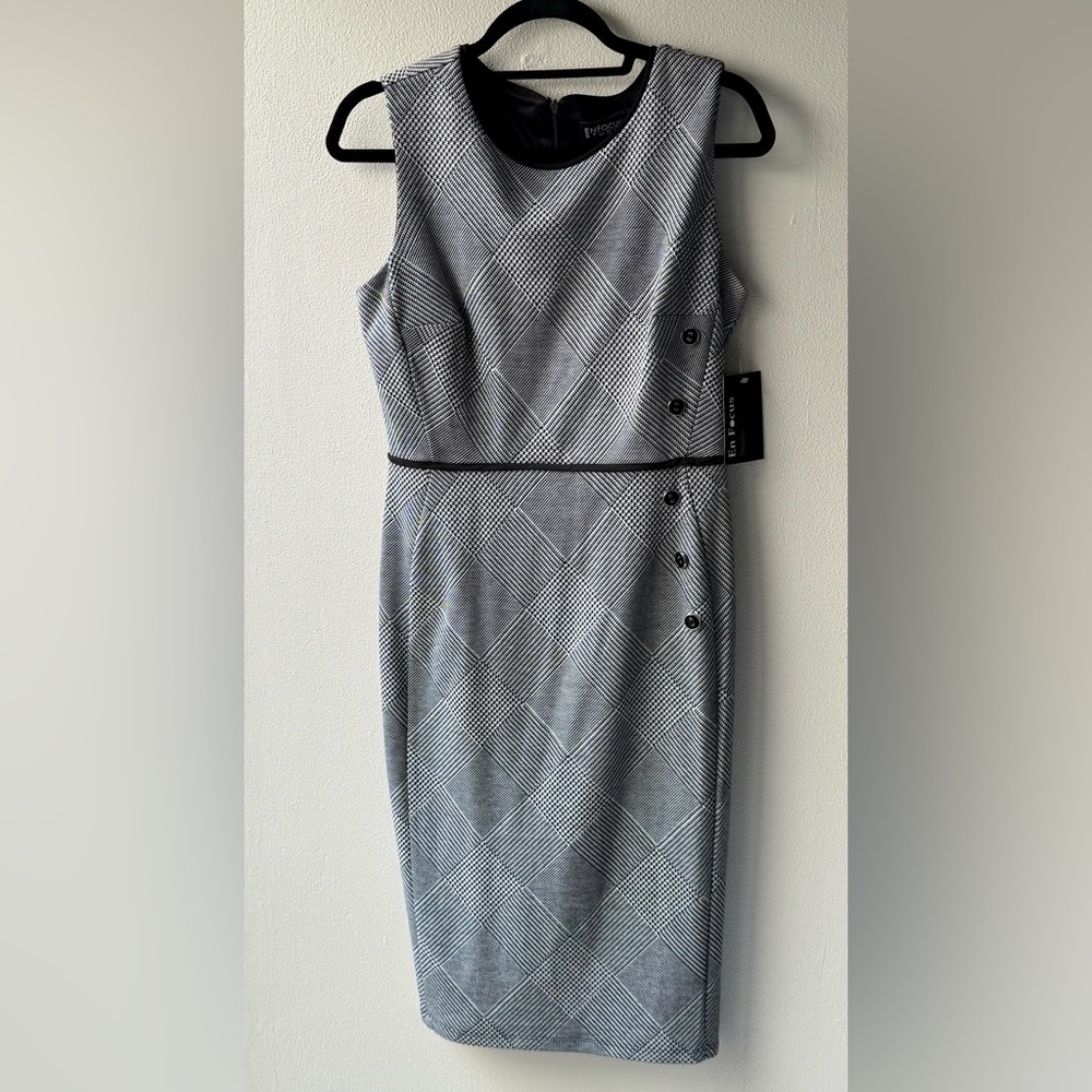 Elegant Black and White Checkered Dress